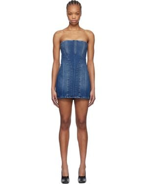 Monot Bustier Denim Minidress - Black