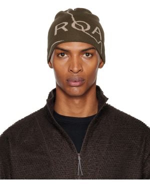 Roa Khaki Logo Beanie - Black