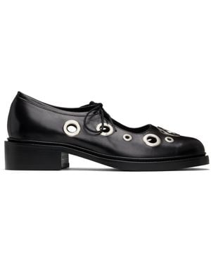 Nicole Saldaña Fabiana Eyelet Loafers - Black