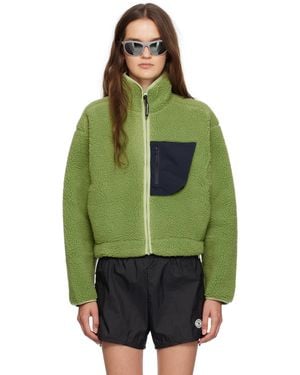 District Vision Cropped Wool Pile Fleece Jacket - Green