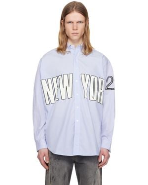 VAQUERA Slouchy Button Down Shirt - Blue