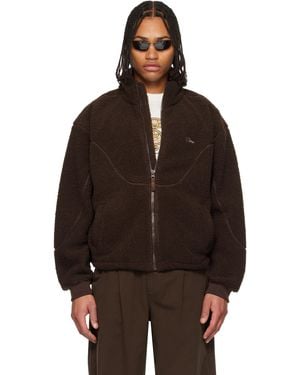 Dime ブラウン ポーラーフリース シェルパ ジップアップジャケット