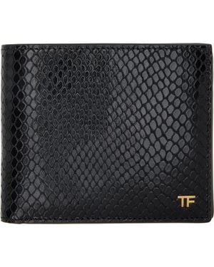 Tom Ford ブラック Printed Python Classic 札入れ