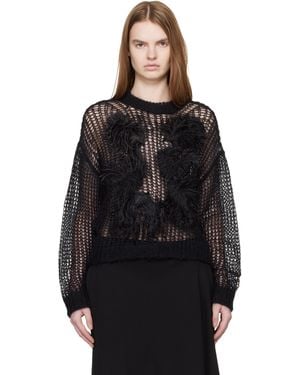 The Attico Light Mohair Feather Jumper - Black