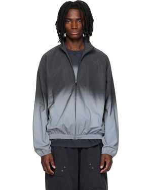 Alexander Wang Blouson De Survêtement Gris Et Argent À Enduit Réfléchissant - Noir