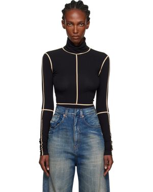 MM6 by Maison Martin Margiela Long-Sleeve Bodysuit - Black