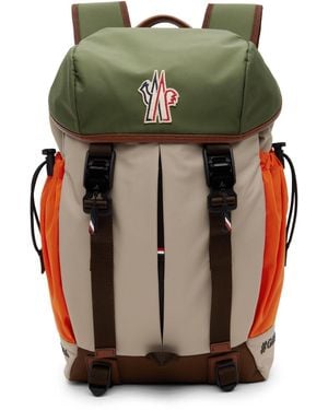 Moncler Grey & Khaki Patch Backpack - Green