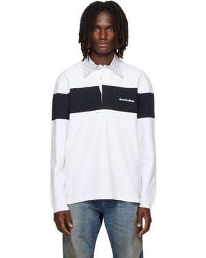 Acne Studios Striped Polo - White