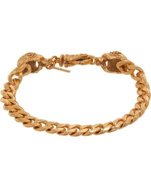Emanuele Bicocchi Small Chain Skull Bracelet - Brown