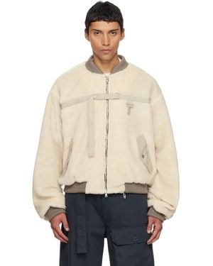 Reese Cooper Sherpa Fleece Bomber Jacket - Natural