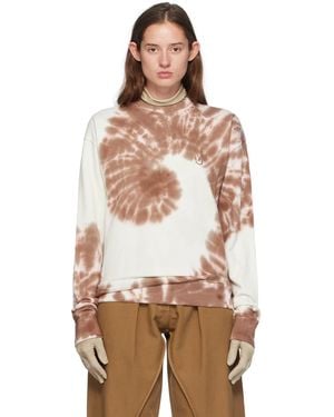 JW Anderson ホワイト&ブラウン タイダイ キャットプリント スウェットシャツ - マルチカラー