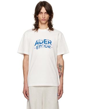 Adererror ホワイト フロックロゴ Tシャツ
