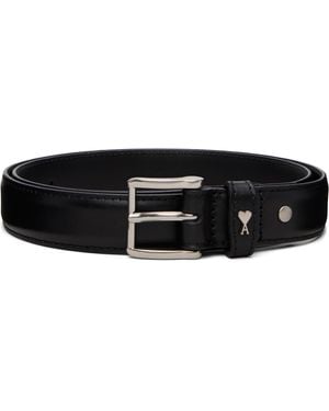 Ami Paris ブラック Paris Paris カウハイド レザーベルト