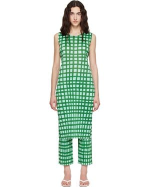 Pleats Please Issey Miyake Basket Midi Dress - Green