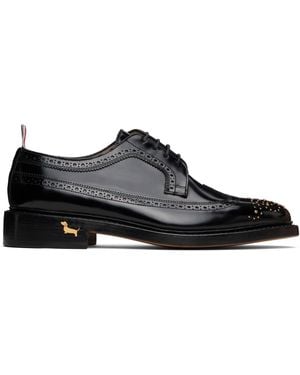 Thom Browne Spazzolato Leather Longwing Brogues - Black