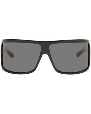 Gucci Lunettes De Soleil De Style Visière Noires - Gris