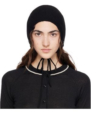 Simone Rocha Cashmere Bonnet - Black