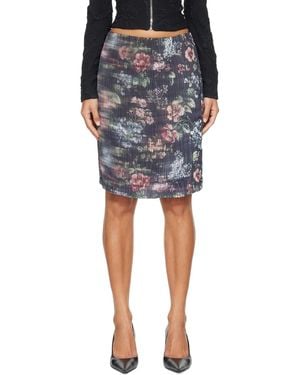 Petra Fargerstrom Ssense Exclusive Floral Pleated Midi Skirt - Black