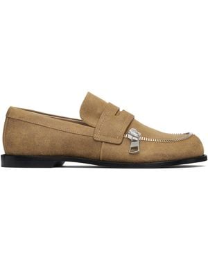 JW Anderson Tan Biker Loafers - Black
