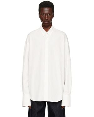 Ami Paris Chemise Surdimensionnée Blanc Cassé Et Rose