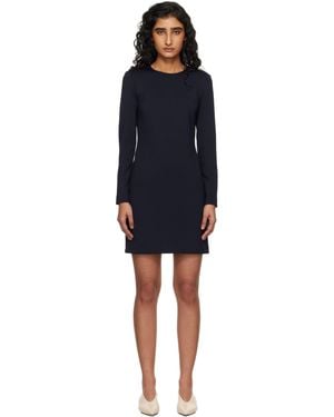 Max Mara Robe Courte Pagreste Bleu Marine - Noir