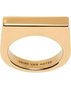 Dries Van Noten Signet Ring - Metallic