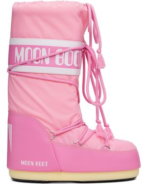 Moon Boot Icon Nylon Tall Boots - Pink