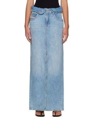 DIESEL Jean-Illusion Denim Maxi Skirt - Blue