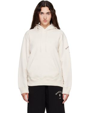 MM6 by Maison Margiela Off- Mannequin-Print Hoodie - White