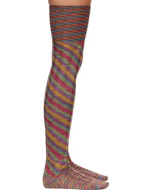 Kiko Kostadinov Sitella Thigh High Socks - Brown