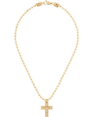 Emanuele Bicocchi Beaded Chain Notre-Dame Cross Necklace - Multicolour