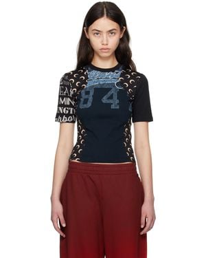 Marine Serre ブラック Regenerated Graphic ベビーフィット Tシャツ - レッド