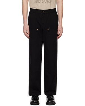 Uniform Bridge Double Knee Trousers - Black