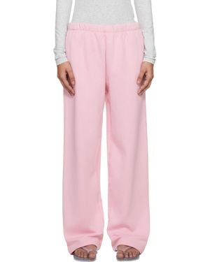 Skims Cotton Fleece Classic Straight Leg Lounge Trousers - Pink