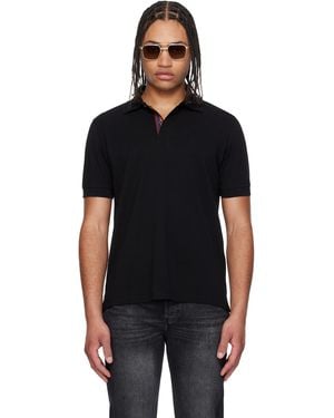 Paul Smith Cotton 'Artist Stripe' Placket Polo Shirt - Black