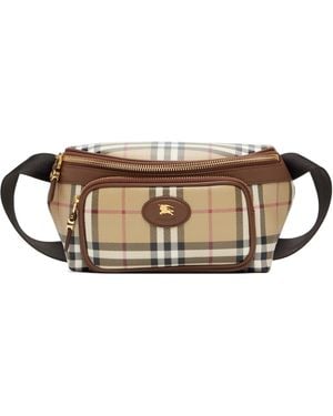 Burberry Check Belt Bag - Brown