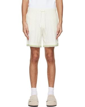 CASABLANCA Off- Tennis Boucle Shorts - White