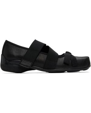 OPEN YY Black Cross Band Ballerina Flats OPEN YY