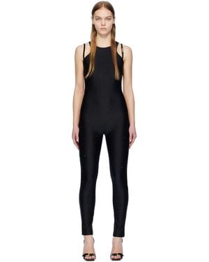 Versace Jeans Couture Black Crystal-cut Jumpsuit