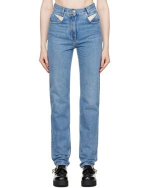 Givenchy Jean Ajusté Bleu À Empiècements