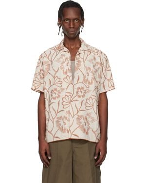 Toga Virilis Embroidery S/S Shirt - Natural