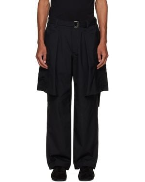 Sacai Suiting Cargo Trousers - Black