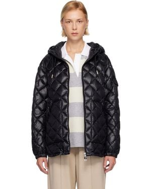 Moncler Diamond-Quilted Hooded Short Down Jacket - Black