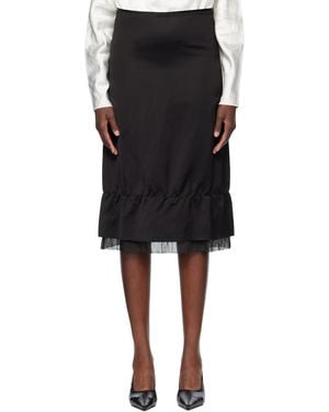 TOTEME Layered Satin Midi Skirt - Black