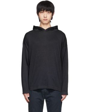 Massimo Alba Pull à capuche drake gris - Noir