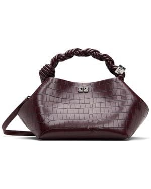 Ganni Croco Small Bou Bag - Purple