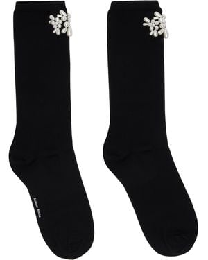 Simone Rocha Beaded Flower Cluster Socks - Black