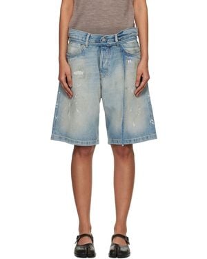 Acne Studios Belted Denim Shorts - Blue