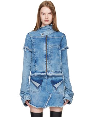 OTTOLINGER Drape Collar Denim Jacket - Blue