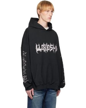 ★032c★ U FACELESS OVERSIZED HOODIE FADED BLACK FAITHLESS O FAITHLESS